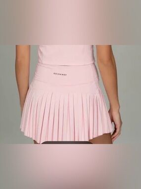 Gold Hinge Pink Pleated Skirt